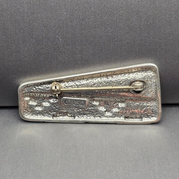 Carolyn Pollack Relios Sterling Silver Inlay Turquoise Malachite Lapis Brooch 2" - Picture 3 of 11